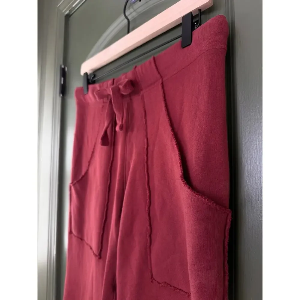 NWOT Frank & Eileen EAMON Triple Fleece Sweatpant Jogger Pant Garnet Red XS - Picture 2 of 4